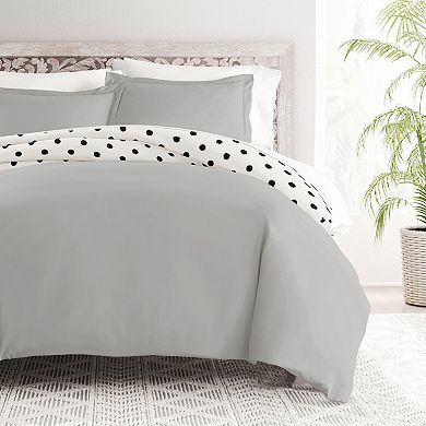 Home Collection Premium Ultra Soft Painted Polkadot Reversible Duvet Cover Set