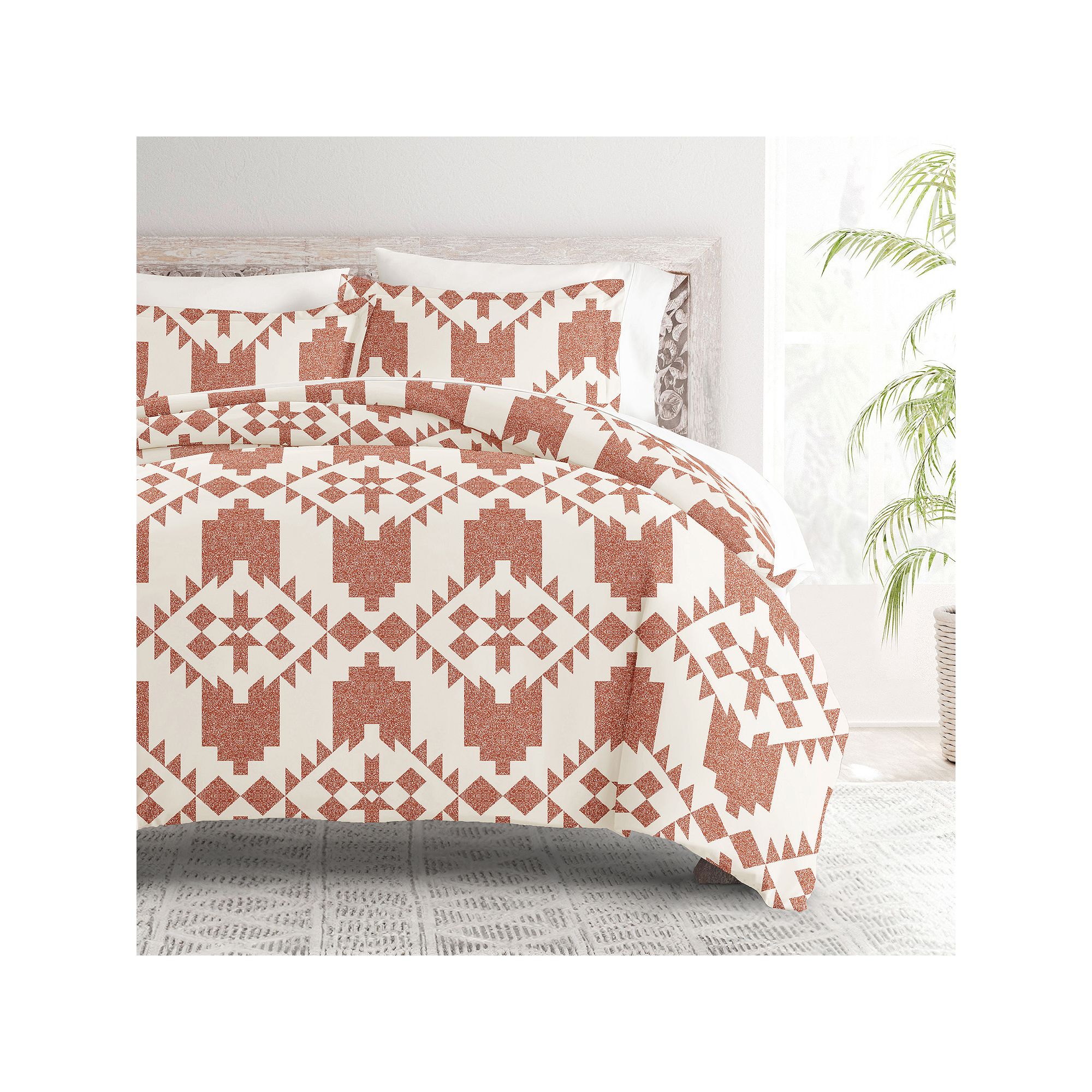 Home Collection Premium Ultra Soft Adobe Diamond Reversible Duvet Cover Set