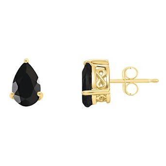 Alyson Layne 14k Gold Pear Cut Black Onyx Stud Earrings