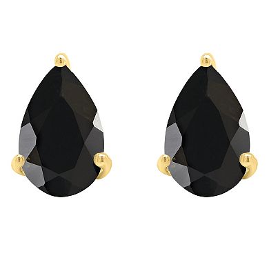 Alyson Layne 14k Gold Pear Cut Black Onyx Stud Earrings