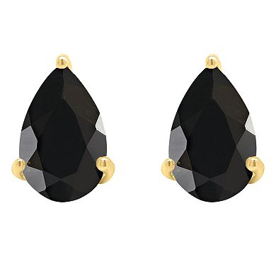 Alyson Layne 14k Gold Pear Cut Black Onyx Stud Earrings