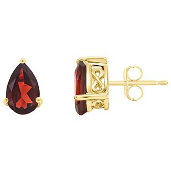 Alyson Layne 14k Gold Pear Cut Garnet Stud Earrings