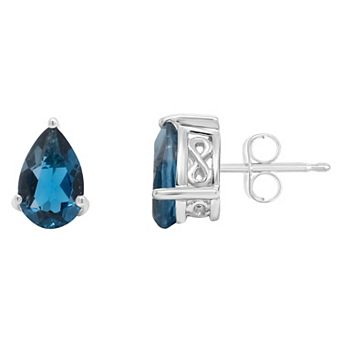 Alyson Layne 14k Gold Pear Cut London Blue Topaz Stud Earrings