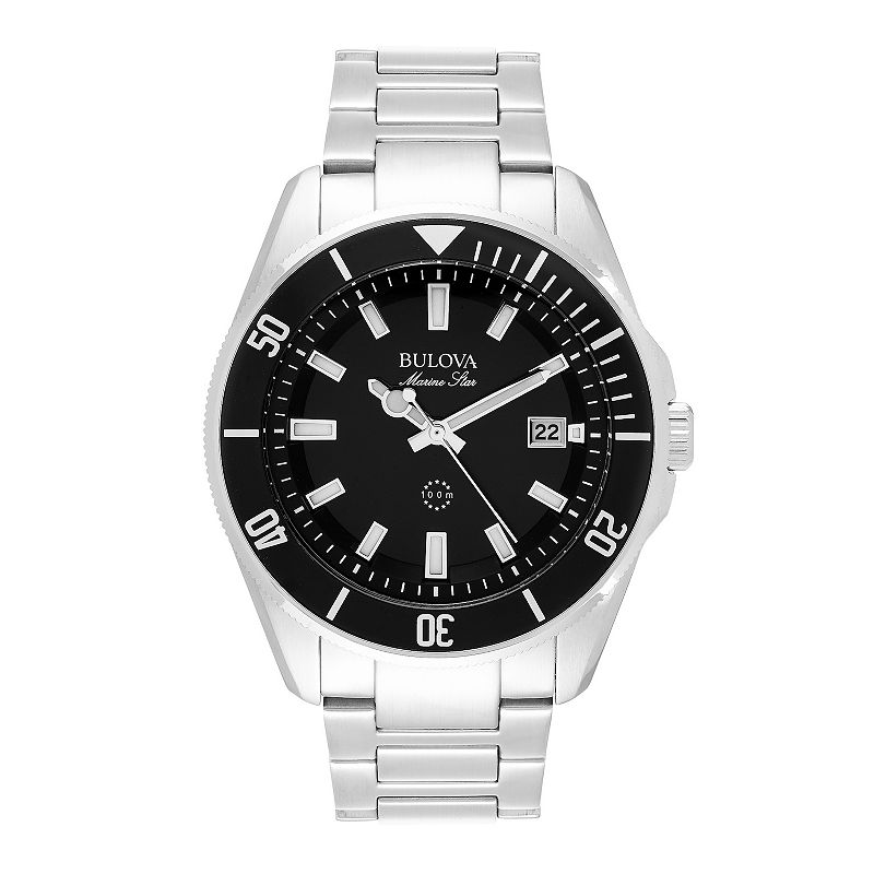 Bulova Men's Marine Star Stainless Steel Watch - 98B203, Size: Large, Silver