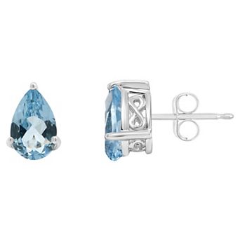 Alyson Layne 14k Gold Pear Cut Sky Blue Topaz Stud Earrings