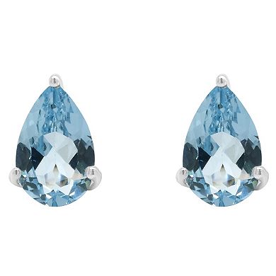 Alyson Layne 14k Gold Pear Cut Sky Blue Topaz Stud Earrings