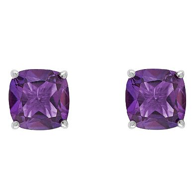 Alyson Layne 14k Gold Cushion Amethyst Stud Earrings