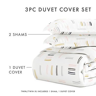 Home Collection Premium Ultra Soft Geo Dash Duvet Cover Set