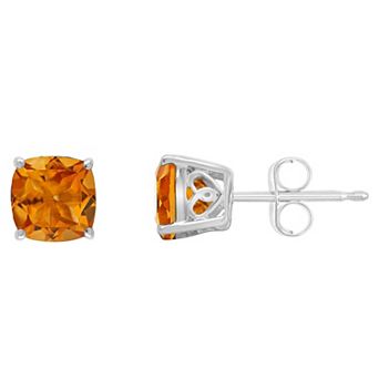 Alyson Layne 14k Gold Cushion Citrine Stud Earrings