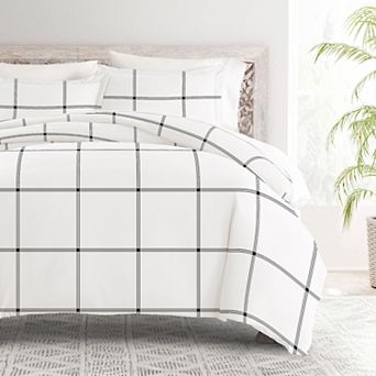 Home Collection Premium Ultra Soft Grid Duvet Cover Set