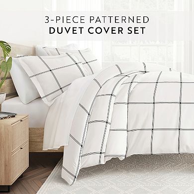Home Collection Premium Ultra Soft Grid Duvet Cover Set