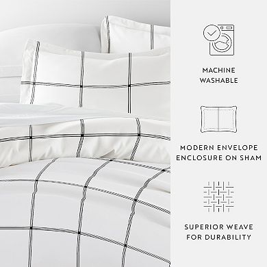 Home Collection Premium Ultra Soft Grid Duvet Cover Set