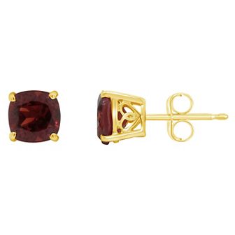 Alyson Layne 14k Gold Cushion Garnet Stud Earrings
