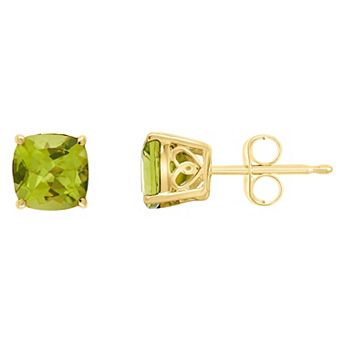 Alyson Layne 14k Gold Cushion Peridot Stud Earrings