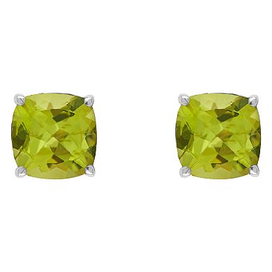 Alyson Layne 14k Gold Cushion Peridot Stud Earrings