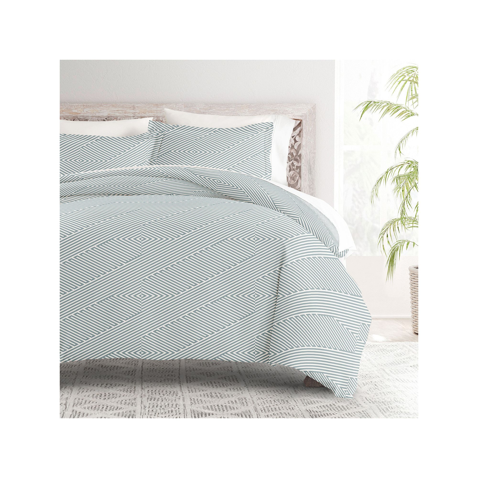 Home Collection Premium Ultra Soft Modern Diagonal Duvet Cover Set, Light B