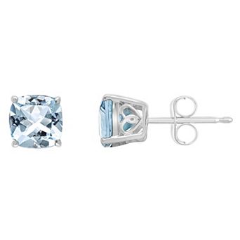 Alyson Layne 14k Gold Cushion Sky Blue Topaz Stud Earrings