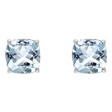 Alyson Layne 14k Gold Cushion Sky Blue Topaz Stud Earrings