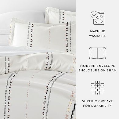 Home Collection Premium Ultra Soft Natural Geo Lines Duvet Cover Set