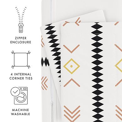 Home Collection Premium Ultra Soft Natural Geo Lines Duvet Cover Set