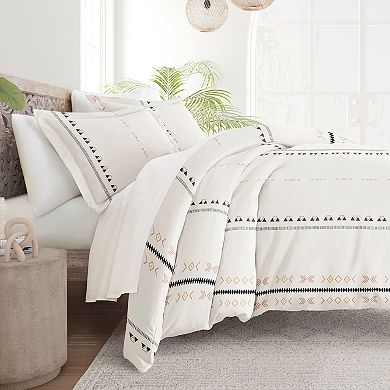 Home Collection Premium Ultra Soft Natural Geo Lines Duvet Cover Set