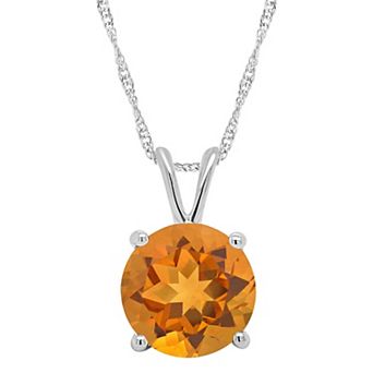 Alyson Layne 14k Gold Round Citrine Pendant Necklace