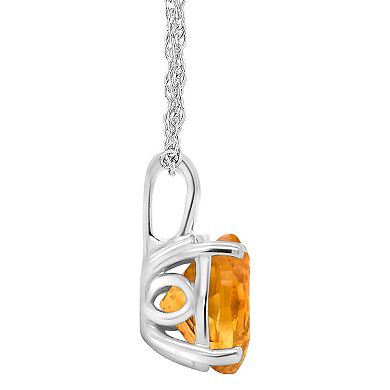 Alyson Layne 14k Gold Round Citrine Pendant Necklace