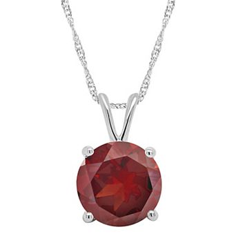 Alyson Layne 14k Gold Round Garnet Pendant Necklace