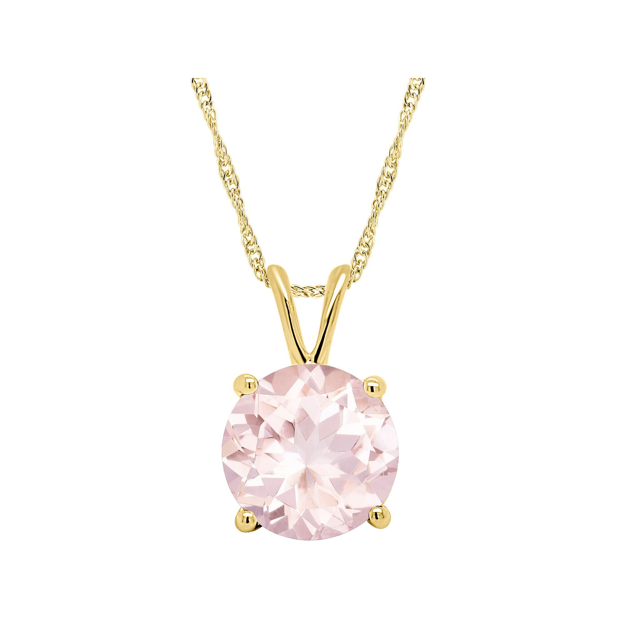 Alyson Layne 14k Gold Round Morganite Pendant Necklace, Womens, Size: 18