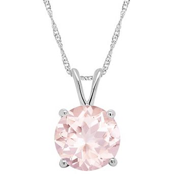 Alyson Layne 14k Gold Round Morganite Pendant Necklace