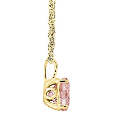 Alyson Layne 14k Gold Round Morganite Pendant Necklace