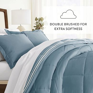 Home Collection Premium Ultra Soft Soft Stripe Reversible Down-Alternative Comforter