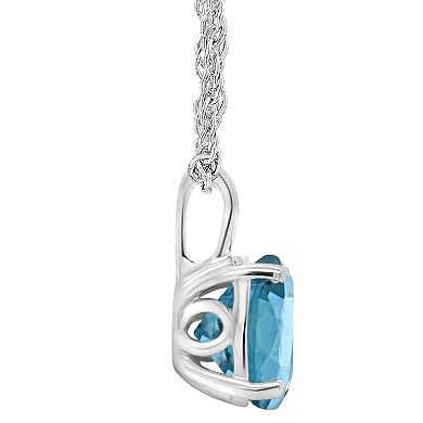 Alyson Layne 14k Gold Round London Blue Topaz Pendant Necklace