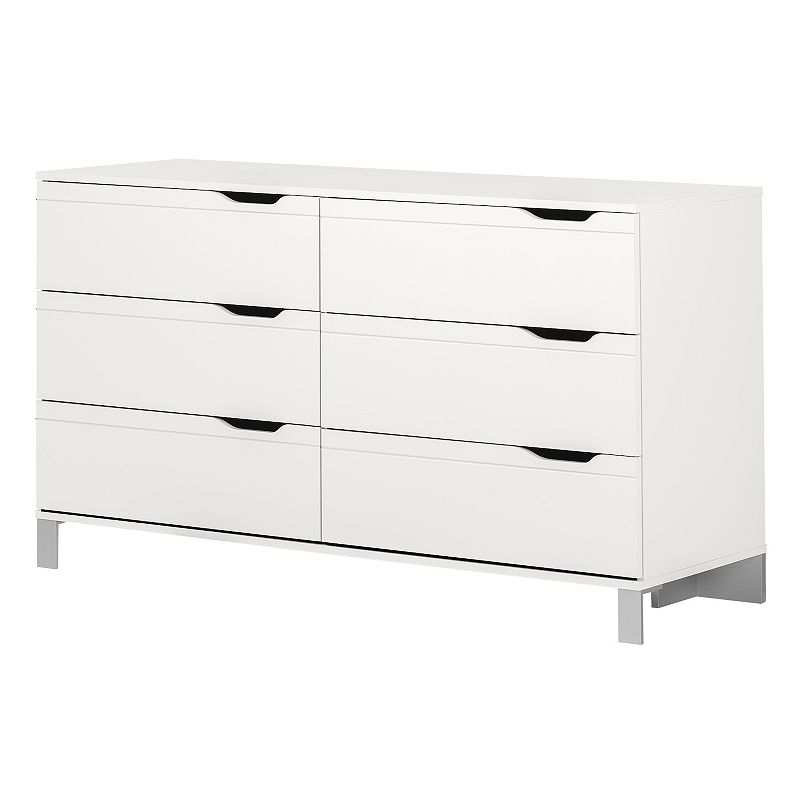 South Shore Kanagane 6-Drawer Double Dresser, White