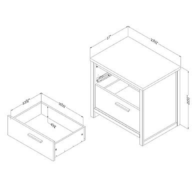 South Shore Lensky 2-Drawer Nightstand