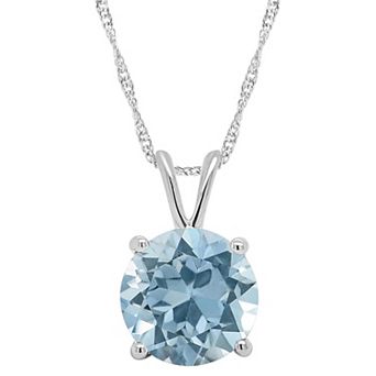 Alyson Layne 14k Gold Round Sky Blue Topaz Pendant Necklace
