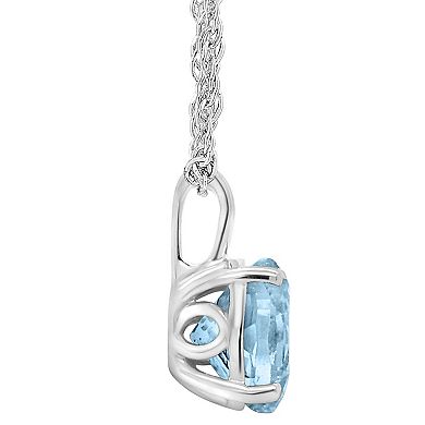 Alyson Layne 14k Gold Round Sky Blue Topaz Pendant Necklace