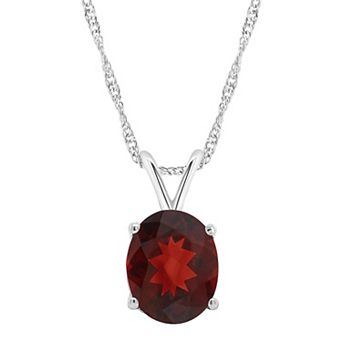Alyson Layne 14k Gold Oval Garnet Pendant Necklace