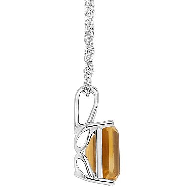 Alyson Layne 14k Gold Emerald Cut Citrine Pendant Necklace