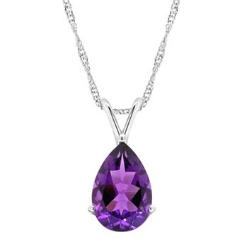 Alyson Layne 14k Gold Pear Cut Amethyst Pendant Necklace