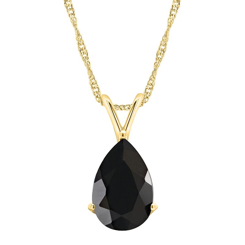 Alyson Layne 14k Gold Pear Cut Black Onyx Pendant Necklace, Womens, Size: