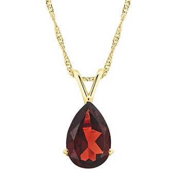 Alyson Layne 14k Gold Pear Cut Garnet Pendant Necklace