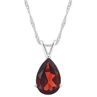 Alyson Layne 14k Gold Pear Cut Garnet Pendant Necklace