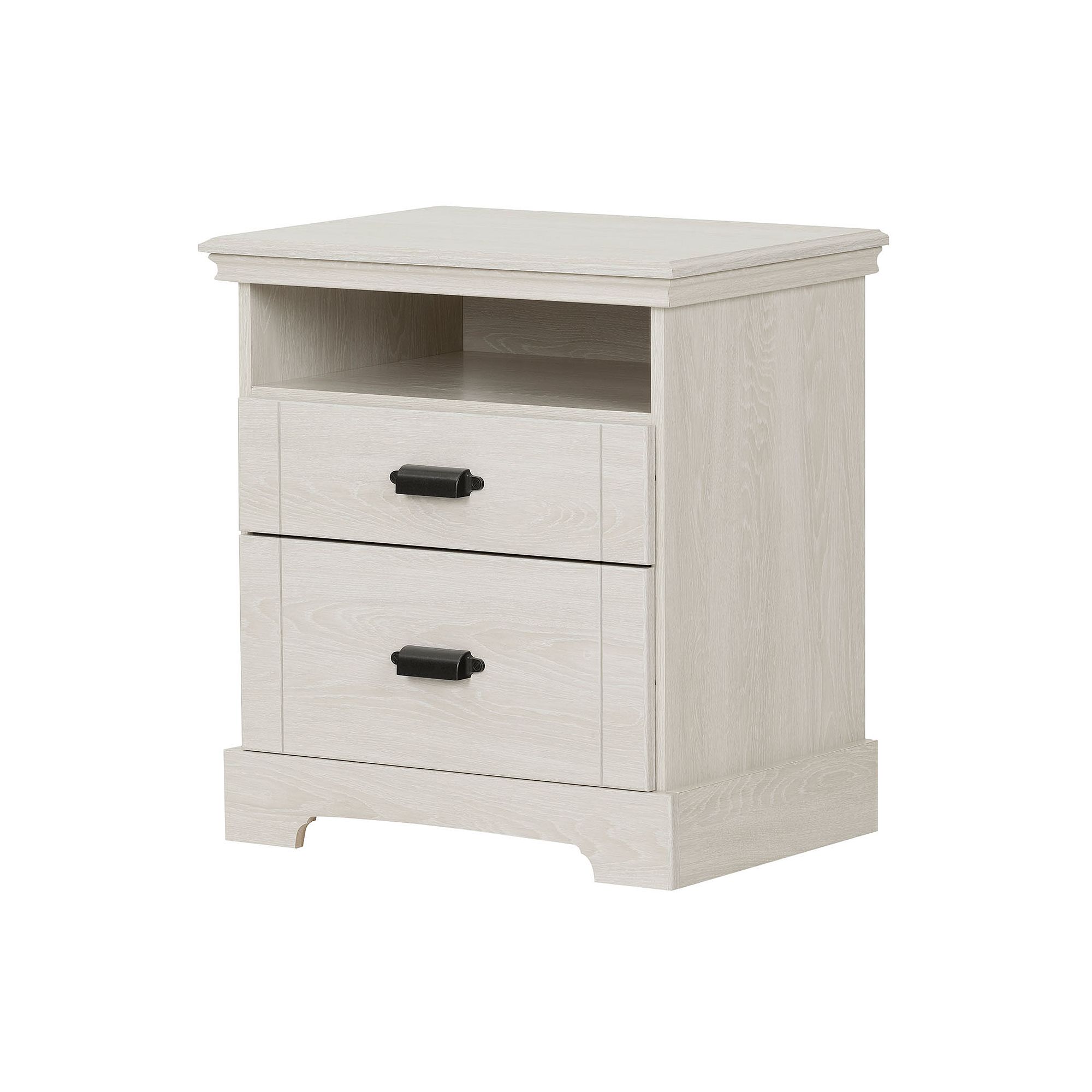 South Shore Lilak 2-Drawer Nightstand, Winter