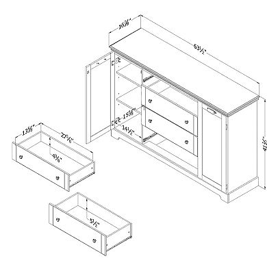 South Shore Lilak 4-Drawer Dresser with Doors