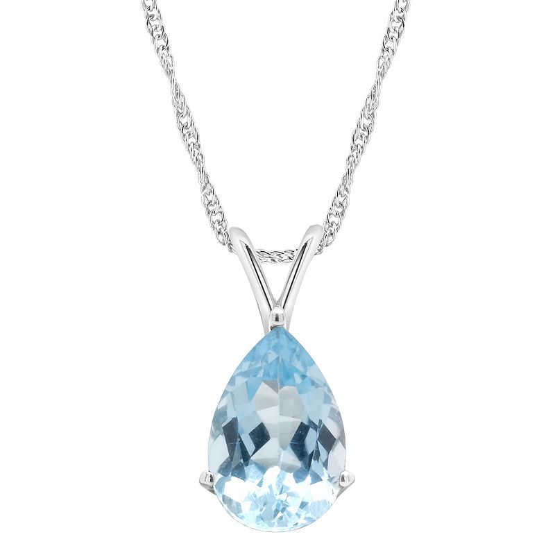 Alyson Layne 14k Gold Pear Cut Sky Blue Topaz Pendant Necklace, Womens, S
