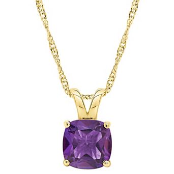 Alyson Layne 14k Gold Cushion Amethyst Pendant Necklace