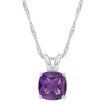 Alyson Layne 14k Gold Cushion Amethyst Pendant Necklace