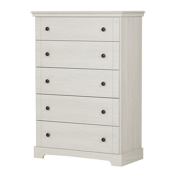 Lilac 5 Drawer Chest Winter Oak - South Shore: Elegant Storage for Small Spaces