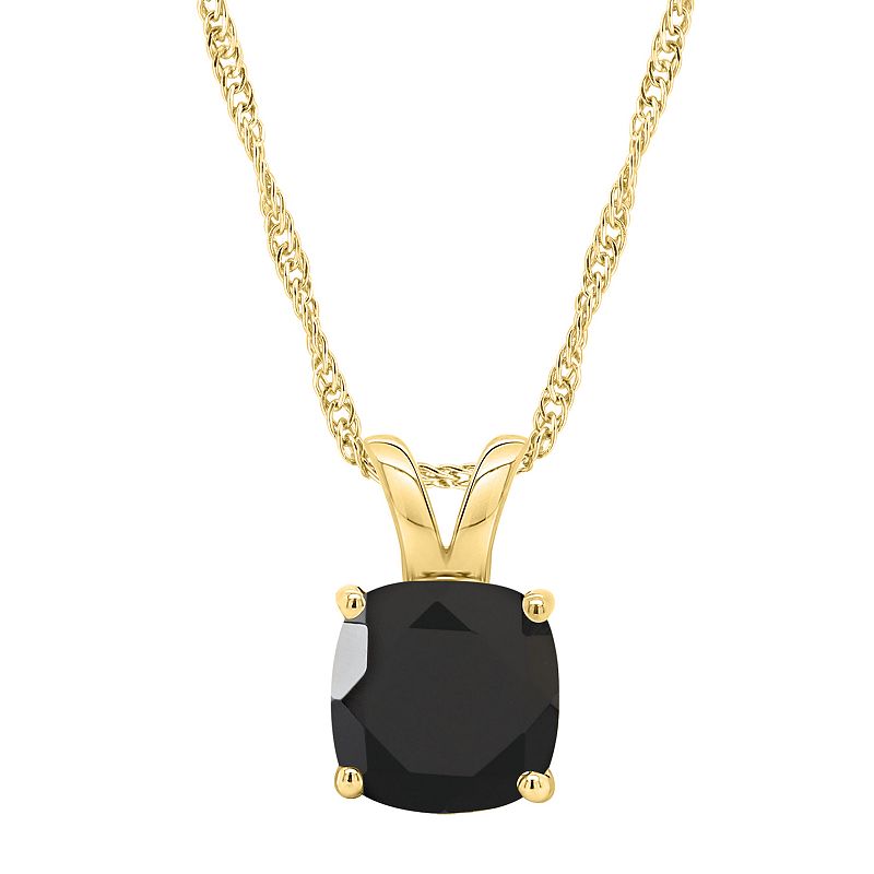 Alyson Layne 14k Gold Cushion Black Onyx Pendant Necklace, Womens, Size: 